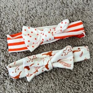 Texas Longhorns White and Orange Toddler Baby Bow Bundle